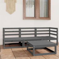 Detailed information about the product 4 Piece Garden Lounge Set Grey Solid Pinewood