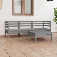 Detailed information about the product 4 Piece Garden Lounge Set Grey Solid Wood Pine