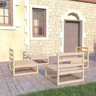 Detailed information about the product 4 Piece Garden Lounge Set Solid Pinewood