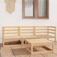 Detailed information about the product 4 Piece Garden Lounge Set Solid Pinewood