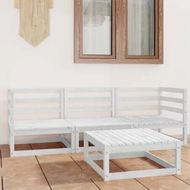 Detailed information about the product 4 Piece Garden Lounge Set White Solid Pinewood