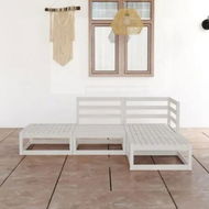 Detailed information about the product 4 Piece Garden Lounge Set White Solid Pinewood