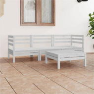 Detailed information about the product 4 Piece Garden Lounge Set White Solid Wood Pine