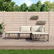 Detailed information about the product 4 Piece Garden Lounge Set with Cushions Anthracite Poly Rattan