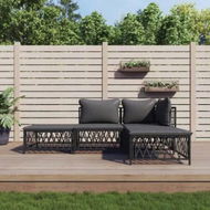 Detailed information about the product 4 Piece Garden Lounge Set with Cushions Anthracite Steel