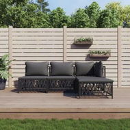 Detailed information about the product 4 Piece Garden Lounge Set with Cushions Anthracite Steel