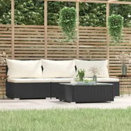 Detailed information about the product 4 Piece Garden Lounge Set with Cushions Black Poly Rattan