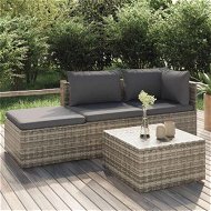 Detailed information about the product 4 Piece Garden Lounge Set With Cushions Grey Poly Rattan