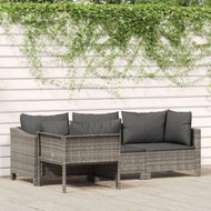 Detailed information about the product 4 Piece Garden Lounge Set With Cushions Grey Poly Rattan