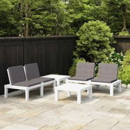 Detailed information about the product 4 Piece Garden Lounge Set with Cushions Plastic White