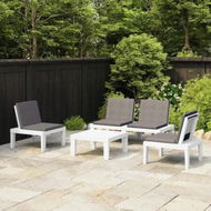 Detailed information about the product 4 Piece Garden Lounge Set with Cushions Plastic White