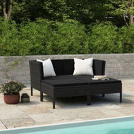 Detailed information about the product 4 Piece Garden Lounge Set With Cushions Poly Rattan Black