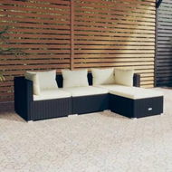 Detailed information about the product 4 Piece Garden Lounge Set with Cushions Poly Rattan Black