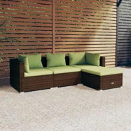 Detailed information about the product 4 Piece Garden Lounge Set with Cushions Poly Rattan Brown