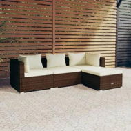 Detailed information about the product 4 Piece Garden Lounge Set with Cushions Poly Rattan Brown