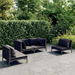 4 Piece Garden Lounge Set with Cushions Poly Rattan Dark Grey. Available at Crazy Sales for $479.95