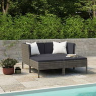 Detailed information about the product 4 Piece Garden Lounge Set With Cushions Poly Rattan Grey