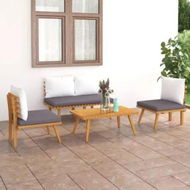 Detailed information about the product 4 Piece Garden Lounge Set with Cushions Solid Acacia Wood