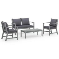 Detailed information about the product 4 Piece Garden Lounge Set with Cushions Solid Acacia Wood