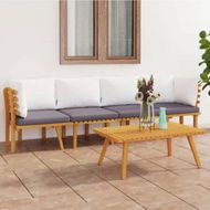 Detailed information about the product 4 Piece Garden Lounge Set with Cushions Solid Acacia Wood