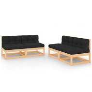 Detailed information about the product 4 Piece Garden Lounge Set with Cushions Solid Pinewood