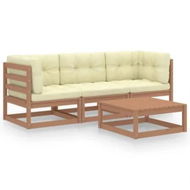 Detailed information about the product 4 Piece Garden Lounge Set with Cushions Solid Pinewood