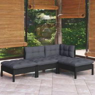 Detailed information about the product 4 Piece Garden Lounge Set with Cushions Solid Pinewood