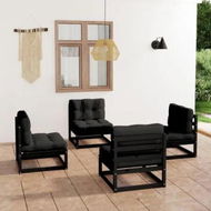 Detailed information about the product 4 Piece Garden Lounge Set with Cushions Solid Pinewood