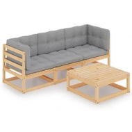 Detailed information about the product 4 Piece Garden Lounge Set with Cushions Solid Pinewood