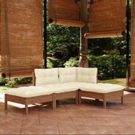 Detailed information about the product 4 Piece Garden Lounge Set with Cushions Solid Pinewood