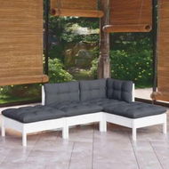 Detailed information about the product 4 Piece Garden Lounge Set with Cushions Solid Pinewood