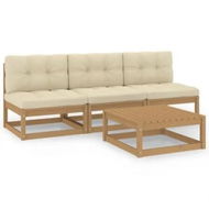 Detailed information about the product 4 Piece Garden Lounge Set with Cushions Solid Pinewood