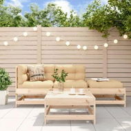 Detailed information about the product 4 Piece Garden Lounge Set with Cushions Solid Wood