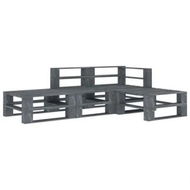 Detailed information about the product 4 Piece Garden Pallet Lounge Set Wood Grey