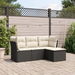 4 Piece Garden Sofa Set with Cushions Black Poly Rattan. Available at Crazy Sales for $379.95