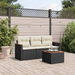 4 Piece Garden Sofa Set with Cushions Black Poly Rattan. Available at Crazy Sales for $349.95