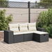 4 Piece Garden Sofa Set with Cushions Black Poly Rattan. Available at Crazy Sales for $399.95
