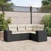 4 Piece Garden Sofa Set with Cushions Black Poly Rattan. Available at Crazy Sales for $459.95