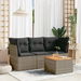 4 Piece Garden Sofa Set with Cushions Grey Poly Rattan. Available at Crazy Sales for $389.95