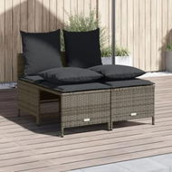 Detailed information about the product 4 Piece Garden Sofa Set with Cushions Grey Poly Rattan