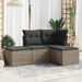 4 Piece Garden Sofa Set with Cushions Grey Poly Rattan. Available at Crazy Sales for $389.95