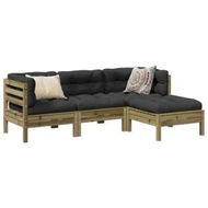 Detailed information about the product 4 Piece Garden Sofa Set with Cushions Impregnated Wood Pine