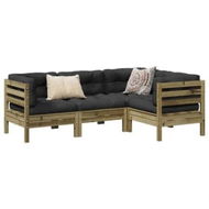 Detailed information about the product 4 Piece Garden Sofa Set with Cushions Impregnated Wood Pine