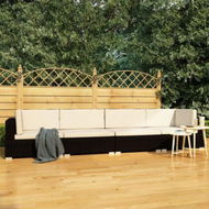 Detailed information about the product 4 Piece Garden Sofa Set With Cushions Poly Rattan Black