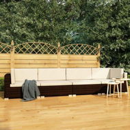 Detailed information about the product 4 Piece Garden Sofa Set With Cushions Poly Rattan Brown