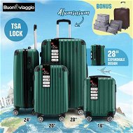 Detailed information about the product 4 Piece Luggage Set Travel Suitcase Traveller Bag Carry On Lightweight Checked Hard Shell Trolley TSA Lock Green