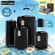 Detailed information about the product 4 Piece Luggage Suitcase Set Carry On Traveller Bag Hard Shell TSA Lock Checked Trolley Rolling Lightweight Black