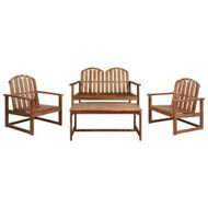 Detailed information about the product 4 Piece Outdoor Lounge Set Solid Acacia Wood