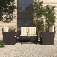 Detailed information about the product 4 Piece Outdoor Lounge Set With Cushions Poly Rattan Black