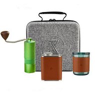 Detailed information about the product 4-Piece Portable Pour-over DIY Manual Portable Coffee Maker Set With Hand Grinder For Travel-Green